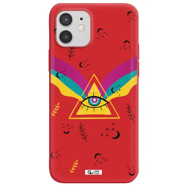 One-Eyed Pyramid Apple iPhone 12 mini Silicone Imperial Red Case