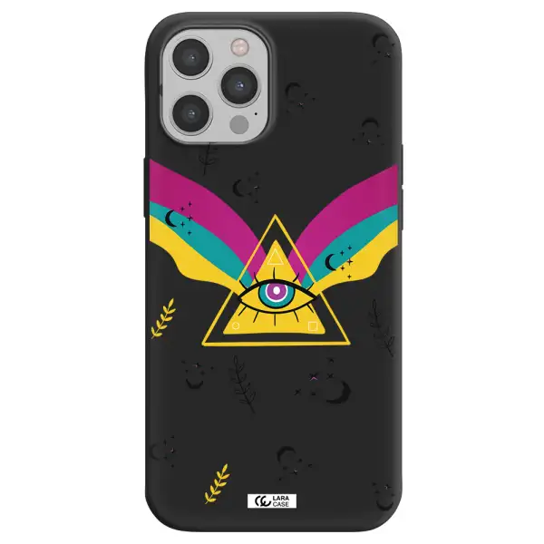 One-Eyed Pyramid Apple iPhone 12 pro max Silicone black Case