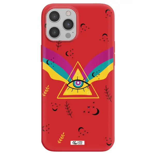One-Eyed Pyramid Apple iPhone 12 pro Silicone Imperial Red Case
