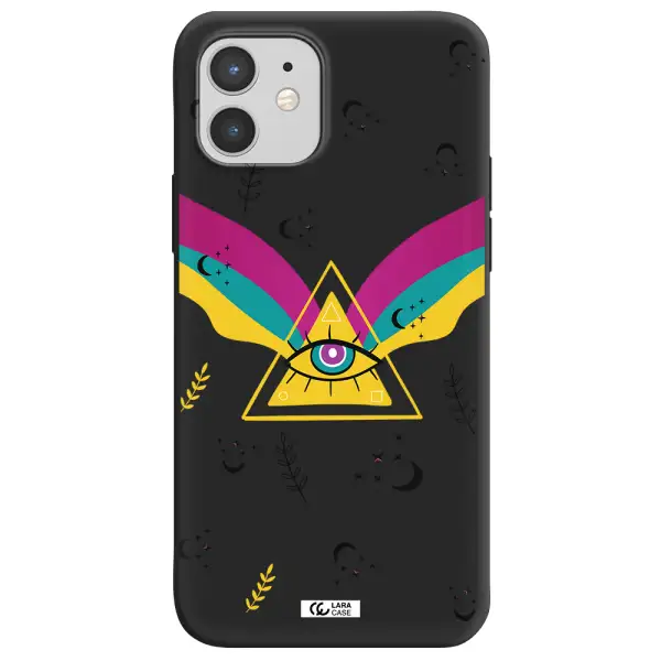 One-Eyed Pyramid Apple iPhone 12 Silicone black Case