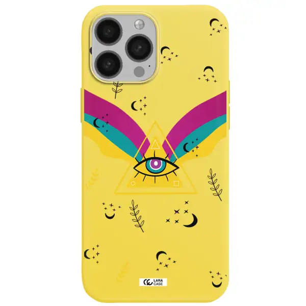 One-Eyed Pyramid Apple iPhone 13 Pro Max Silicone canary yellow Case
