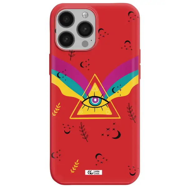 One-Eyed Pyramid Apple iPhone 13 Pro Max Silicone Imperial Red Case