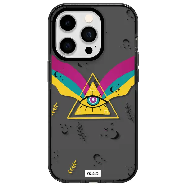 One-Eyed Pyramid Apple iPhone 14 pro impact Smoke Black Case