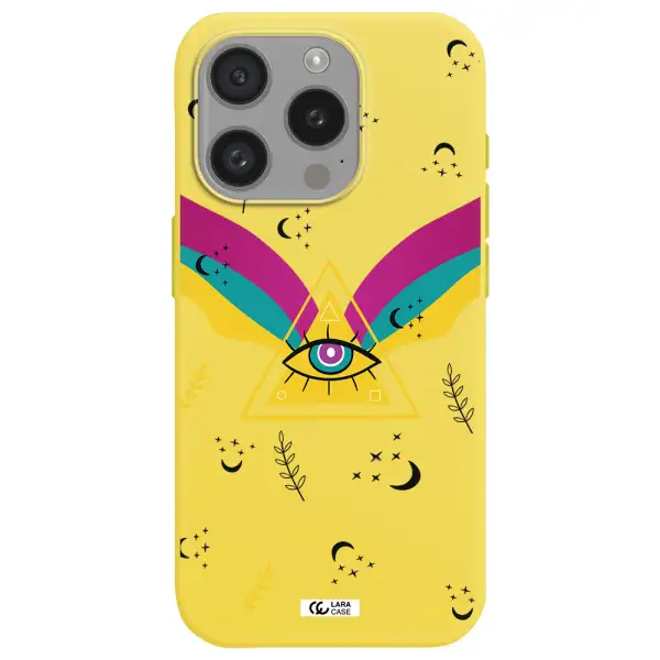 One-Eyed Pyramid Apple Iphone 15 Pro Silicone Canary Yellow Case
