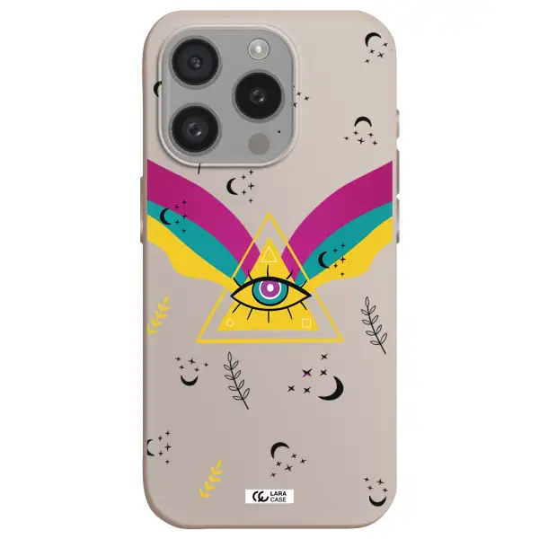 One-Eyed Pyramid Apple Iphone 15 Pro Silicone Stone Case