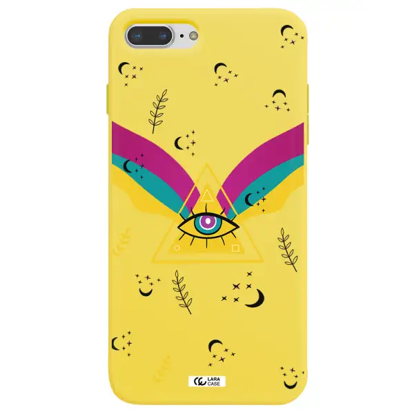 One-Eyed Pyramid Apple iPhone 7 plus Silicone canary yellow Case