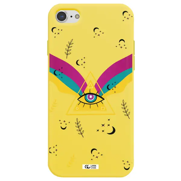 One-Eyed Pyramid Apple iPhone 7 Silicone canary yellow Case