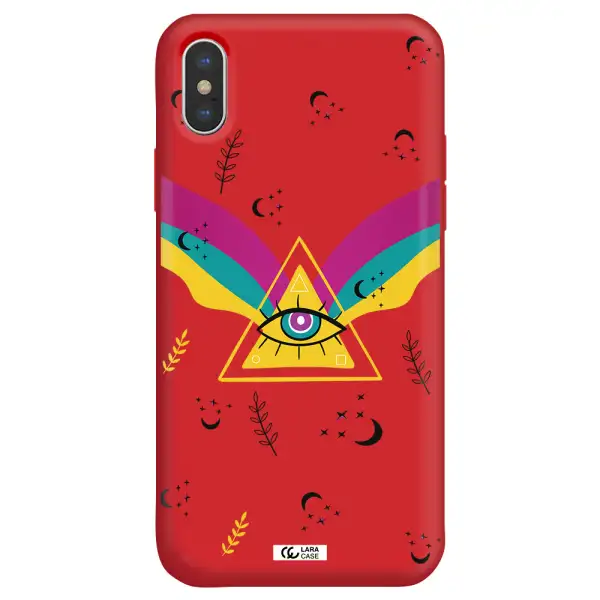 One-Eyed Pyramid Apple iPhone X Silicone Imperial Red Case