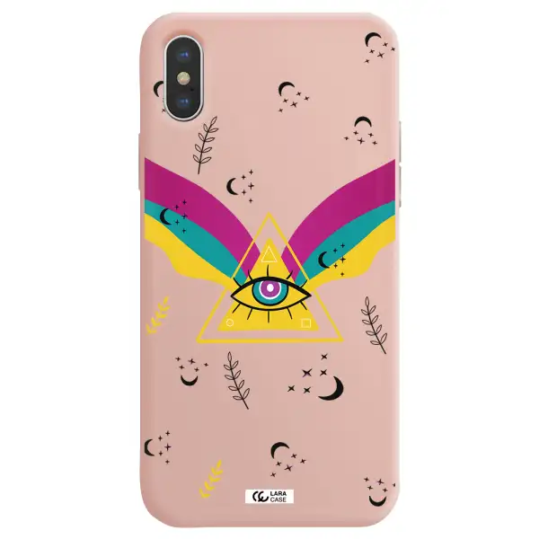 One-Eyed Pyramid Apple iPhone X Silicone pastel pink Case