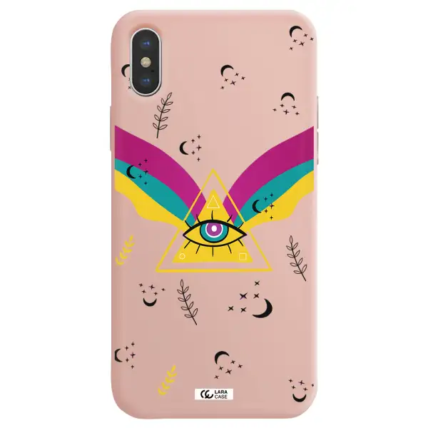 One-Eyed Pyramid Apple iPhone XS Silicone pastel pink Case