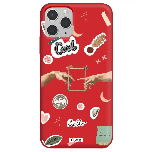 Creation Of Adam Apple iPhone 11 pro Silicone Imperial Red Case
