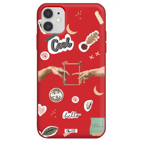 Creation Of Adam Apple iPhone 11 Silicone Imperial Red Case