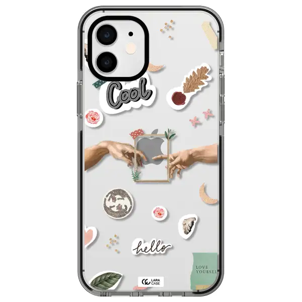 Creation Of Adam Apple iPhone 12 impact black border Case