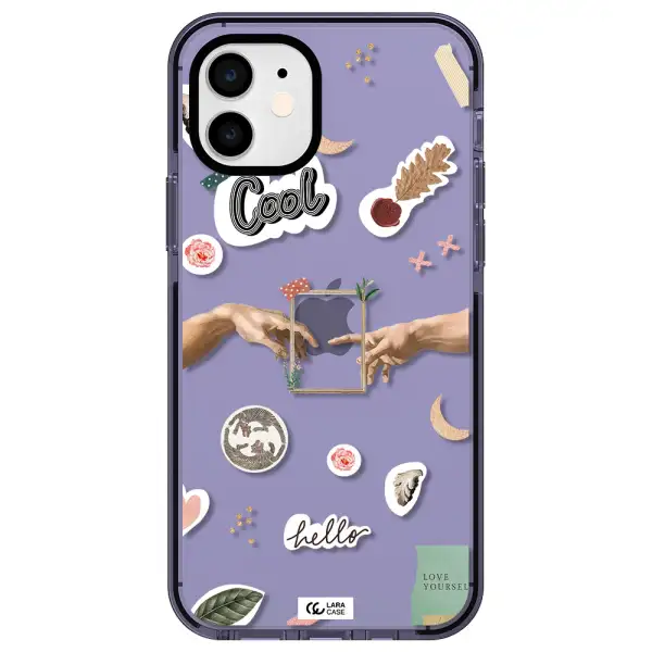 Creation Of Adam Apple iPhone 12 impact Lilac Case