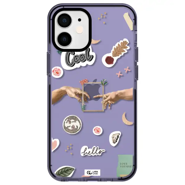 Creation Of Adam Apple iPhone 12 mini impact Lilac Case