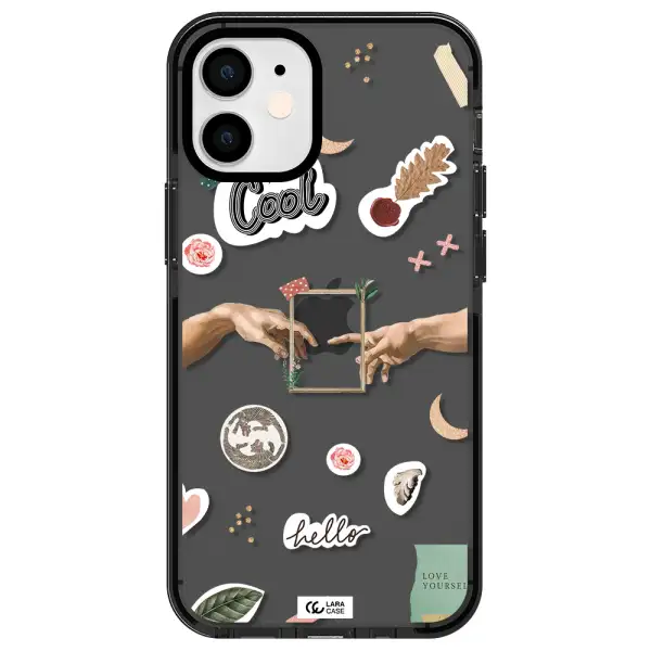 Creation Of Adam Apple iPhone 12 mini impact Smoke Black Case