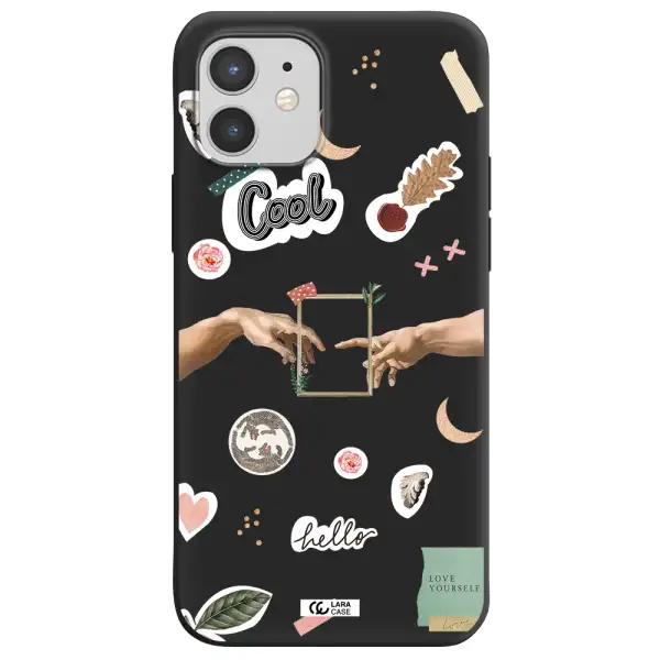 Creation Of Adam Apple iPhone 12 mini Silicone black Case