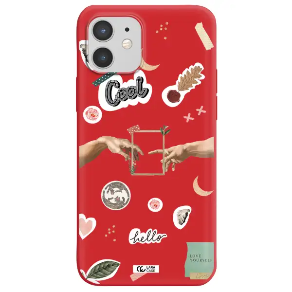 Creation Of Adam Apple iPhone 12 mini Silicone Imperial Red Case