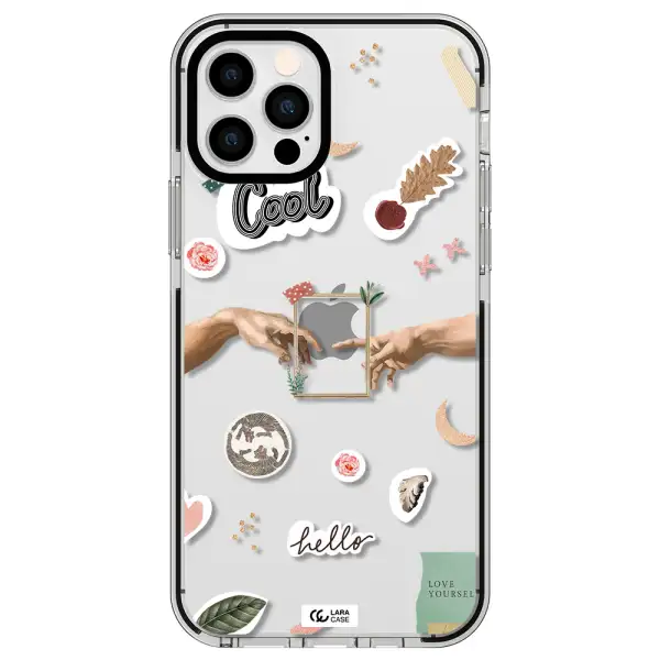 Creation Of Adam Apple iPhone 12 pro impact black border Case