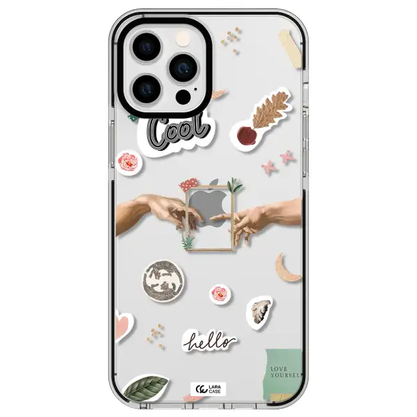 Creation Of Adam Apple iPhone 12 pro max impact black border Case