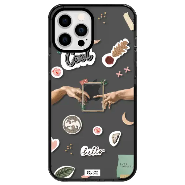 Creation Of Adam Apple iPhone 12 pro max impact Smoke Black Case