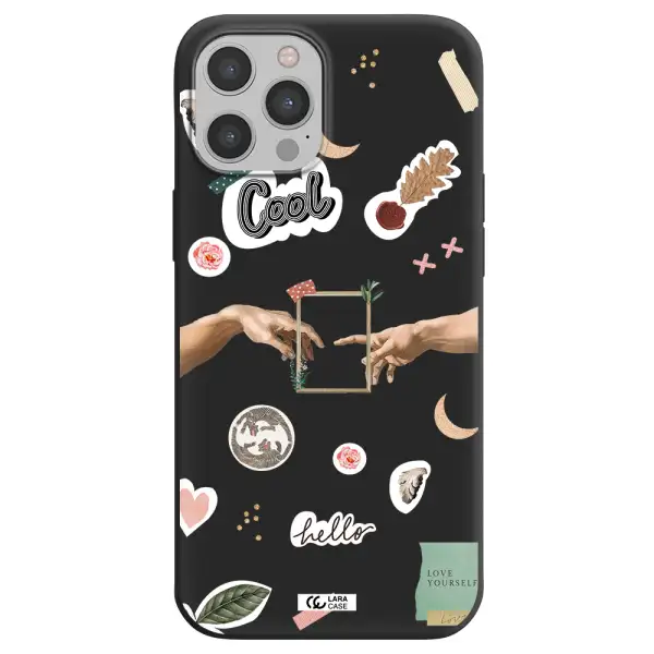 Creation Of Adam Apple iPhone 12 pro max Silicone black Case