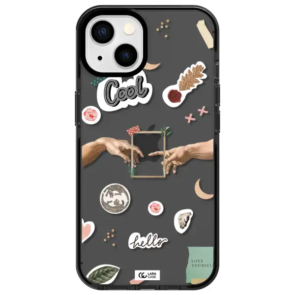 Creation Of Adam Apple iPhone 13 impact Smoke Black Case