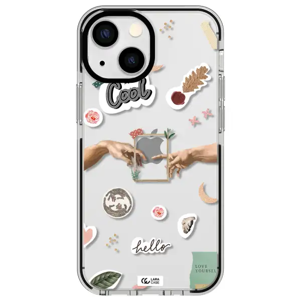 Creation Of Adam Apple iPhone 13 mini impact black border Case