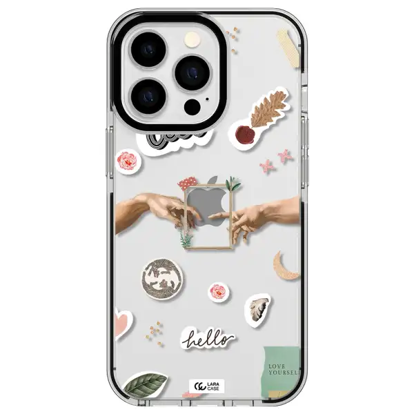 Creation Of Adam Apple iPhone 13 Pro impact black border Case