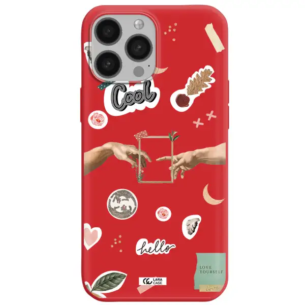 Creation Of Adam Apple iPhone 13 Pro Max Silicone Imperial Red Case