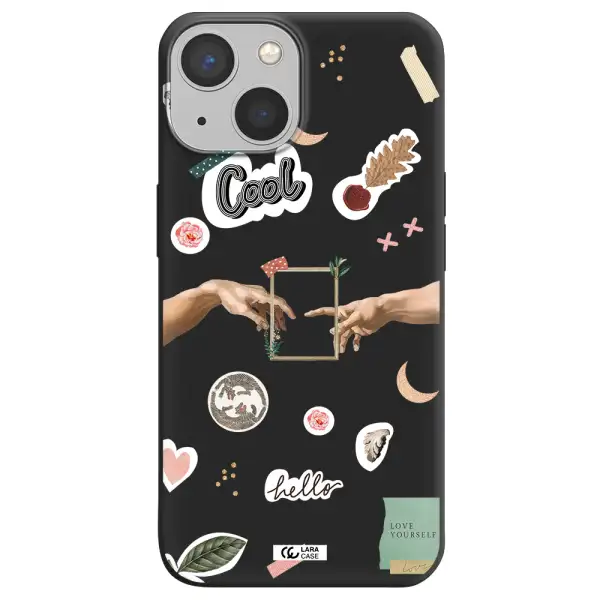 Creation Of Adam Apple iPhone 13 Silicone black Case