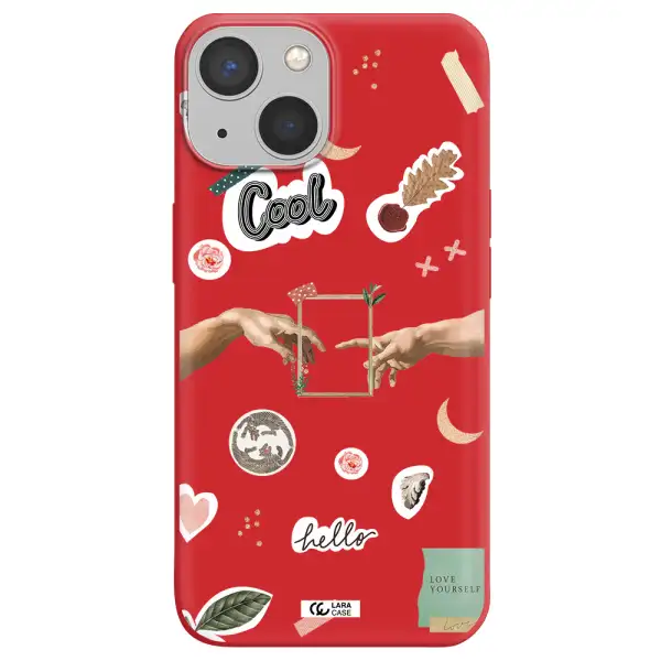 Creation Of Adam Apple iPhone 13 Silicone Imperial Red Case