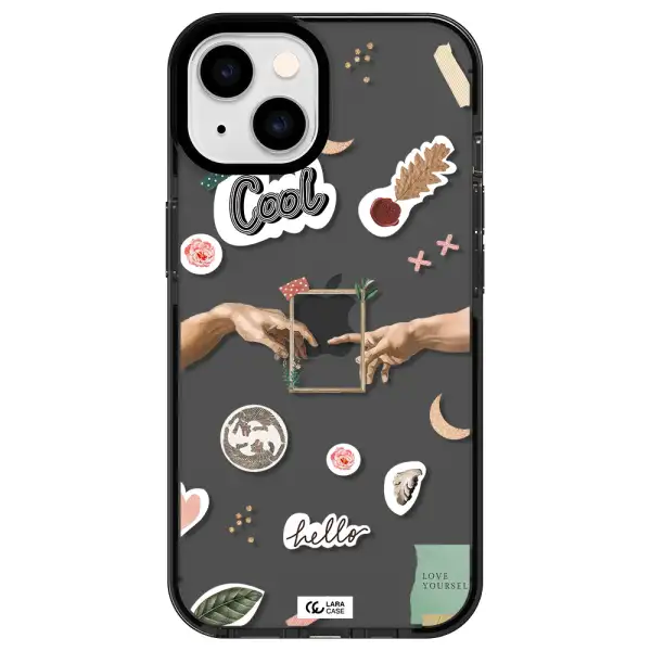 Creation Of Adam Apple iPhone 14 impact Smoke Black Case