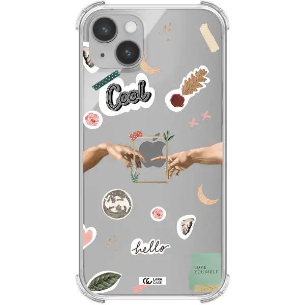 Creation Of Adam Apple iPhone 14 plus Clear PC Case