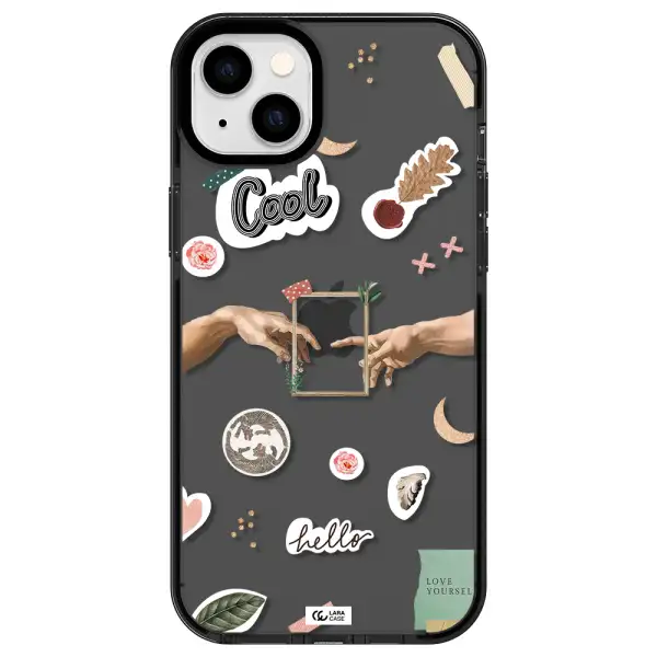 Creation Of Adam Apple iPhone 14 plus impact Smoke Black Case