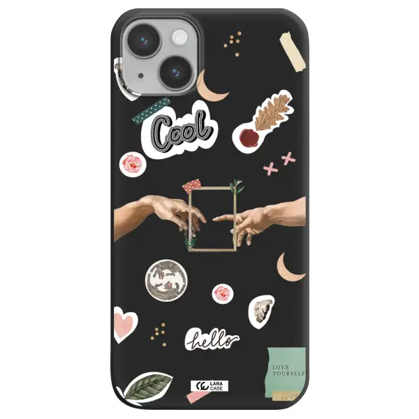 Creation Of Adam Apple iPhone 14 plus Silicone black Case