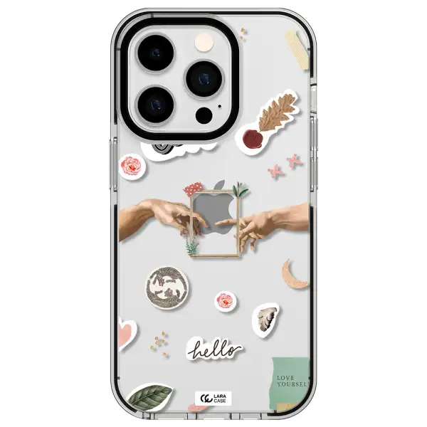 Creation Of Adam Apple iPhone 14 pro impact black border Case