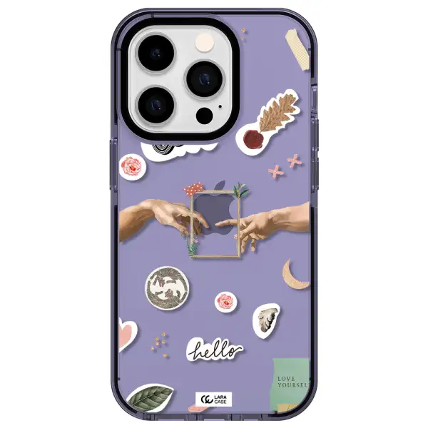 Creation Of Adam Apple iPhone 14 pro impact Lilac Case