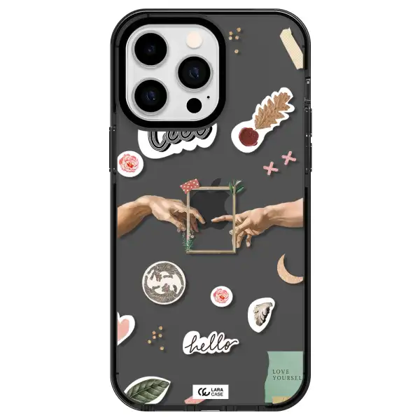 Creation Of Adam Apple iPhone 14 pro max impact Smoke Black Case