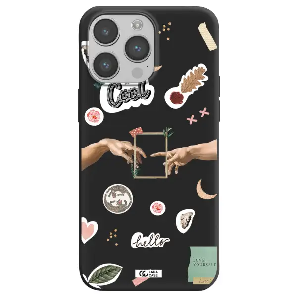 Creation Of Adam Apple iPhone 14 pro Silicone black Case