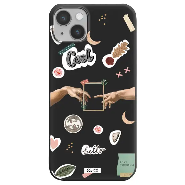 Creation Of Adam Apple iPhone 14 Silicone black Case