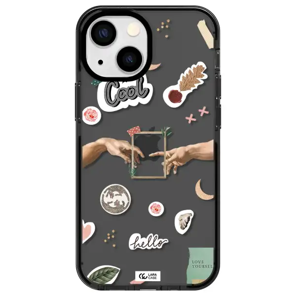 Creation Of Adam Apple iPhone 15 Plus impact Smoke Black Case