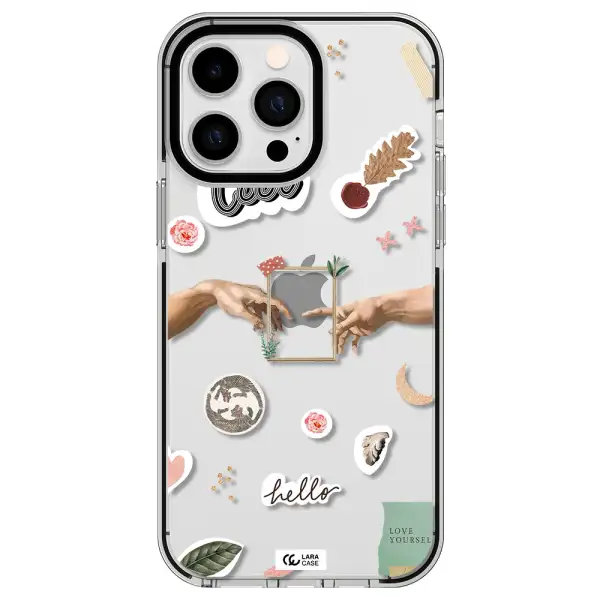 Creation Of Adam Apple iPhone 15 Pro Max impact black border Case