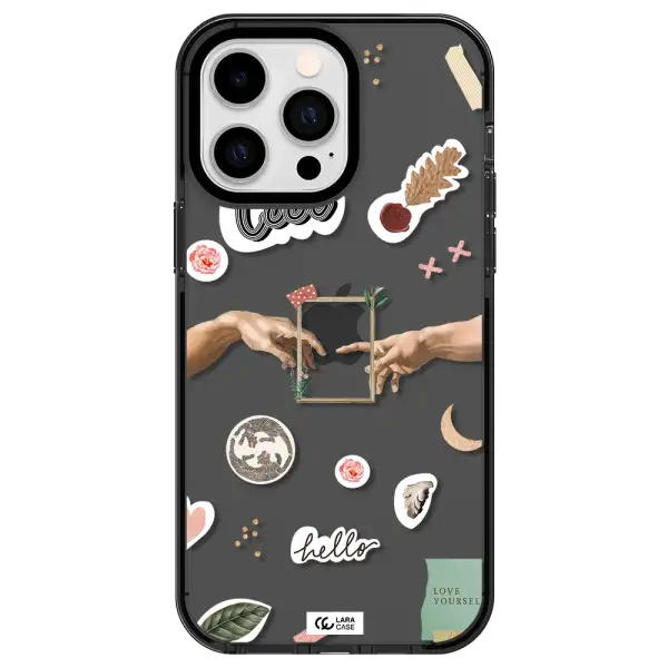 Creation Of Adam Apple iPhone 15 Pro Max impact Smoke Black Case