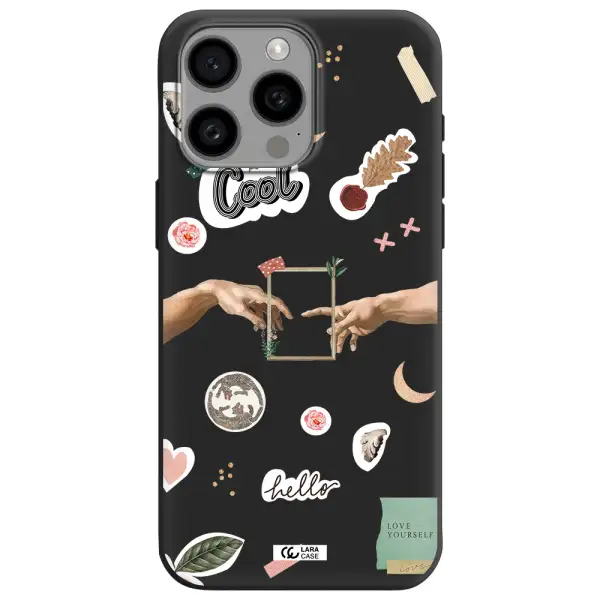 Creation Of Adam Apple Iphone 15 Pro max Silicone black Case