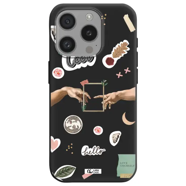 Creation Of Adam Apple Iphone 15 Pro Silicone Black Case