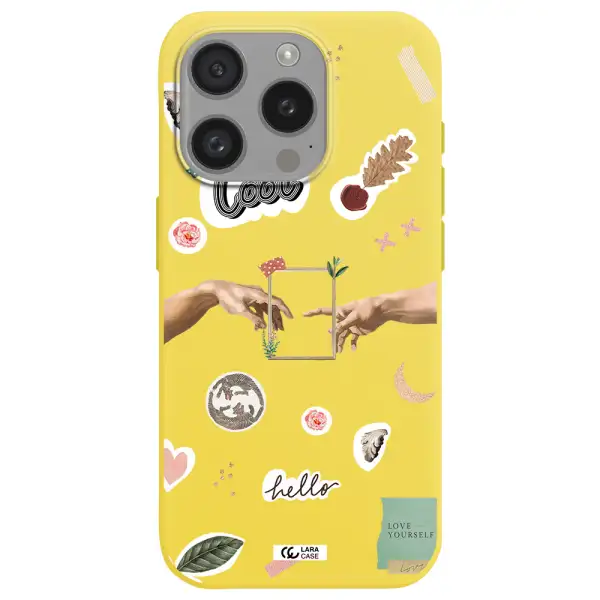 Creation Of Adam Apple Iphone 15 Pro Silicone Canary Yellow Case