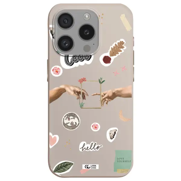 Creation Of Adam Apple Iphone 15 Pro Silicone Stone Case