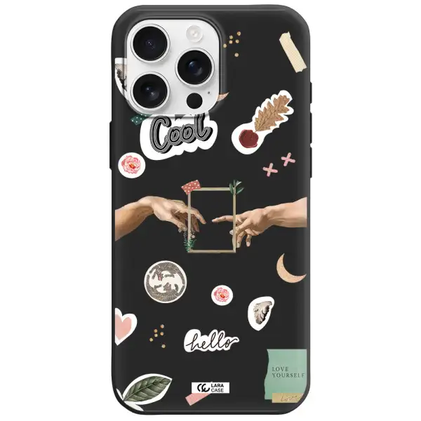 Creation Of Adam Apple Iphone 16 Pro Max Silicone Black Case