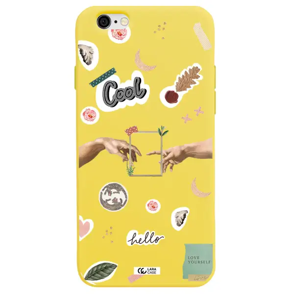 Creation Of Adam Apple iPhone 6 Silicone canary yellow Case